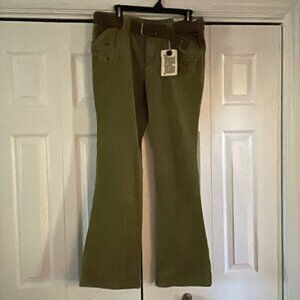 Vintage Green Cords Flare YK2 with Belt - Brand New - Size 11 - W34 x L31